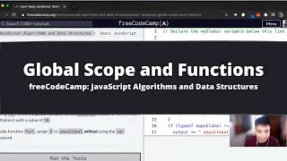 Global Scope and Functions Basic JavaScript freeCodeCamp tutorial