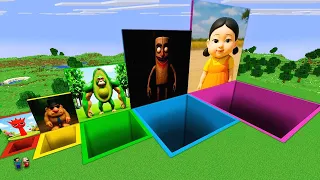 البقاء قيد الحياة في الحفر الضخمة مع الذكاء الاصطناعي برينروت الايطالي و لعبة الحبار في ماين كرافت 