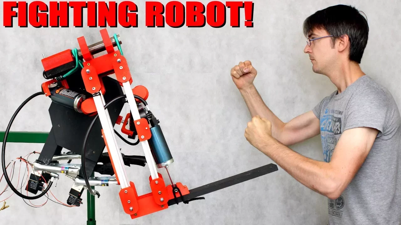 Pneumatic Fighting Robot Concept | James Bruton