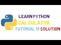 Python Tutorial Python Tutorials For Beginners Calculator Solution HINDI