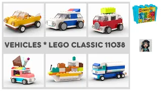 VEHICLES Lego classic 11038 ideas How to build Police car Truck Ice cream van Ship