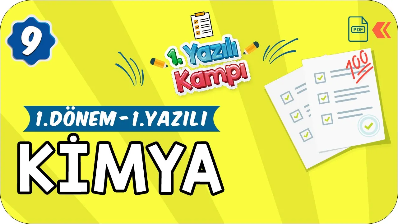 9.Sınıf Kimya | 1.Dönem 1.Yazılıya Hazırlık