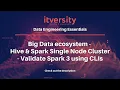 Big Data ecosystem - Hive Spark Single Node Cluster