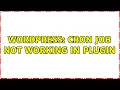 Wordpress Cron Job not working in plugin 2 Solutions