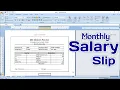 How To Create Salary Slip in Microsoft Excel Payslip in Excel