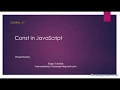 Tutorial 17 - JavaScript Constant
