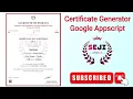 How to Create a Certificate Generator in Web app using Google Appscript