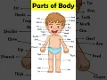 All parts of body name with picture chart