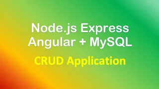 Angular 8 Node js Express MySQL example CRUD Application