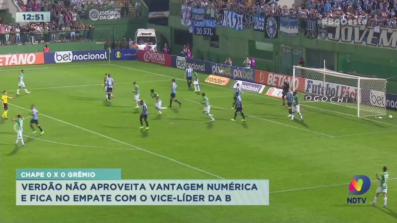Chapecoense e Grêmio ficam no empate sem gols com mais de onze mil torcedores na Arena Condá