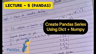 Create Pandas Series Easily Using Dictionary Numpy Array Python Pandas Tutorial Hindi