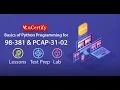 Basics of Python Programming for 98-381 and PCAP-31-02