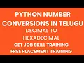 decimal to hexadecimal python program in telugu python programs program for placements in telugu