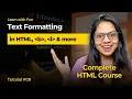 Text Formatting in HTML HTML Tutorial for Beginners