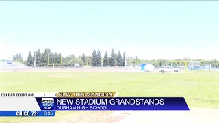 New grandstand seating at Durham High School Stadium