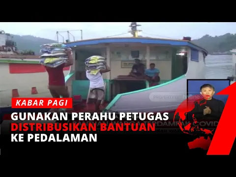 Bantuan Untuk Warga Terdampak Covid-19 di Morut, Petugas Gunakan Perahu Jangkau Warga Antar Pulau