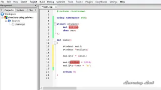 039 Arrow Operator with Pointers to Access Structure Members CPP Programming Tutorial