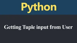 Getting Tuple input from user in Python Hindi