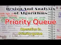 Priority Queue Insertion and Deletion in Priority Queue DAA Design and analysis of Algorithms