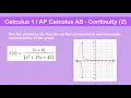 Calculus 1 AP Calculus AB - Continuity Practice