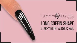 tammy taylor how to long coffin shape starry night acrylic nail