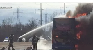 Megabus Explodes in Flames on Illinois Highway