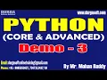 PYTHON tutorials Demo - 3 by Mr Mohan Reddy On 14-05-2025 5PM IST
