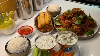 party wings and buffalo chicken lumpia