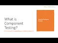 What is component Testing Software Testing