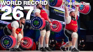 267kg 588lbs clean u0026 jerk world record slow motion lasha talakhadze georgia 
