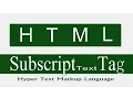 Html Subscript Tag In Hindi HTML Tutorial For beginner