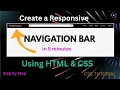 How To Create A Responsive Navigation Bar Using HTML CSS HTML CSS Tutorial