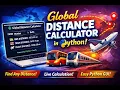 Global Distance Calculator in Python Tkinter GUI Project Calculate Bus Train Flight Distance