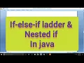 if-else-if ladder nested if in java java programming-16 CompSci Marathi
