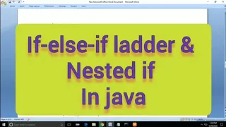if-else-if ladder nested if in java java programming-16 CompSci Marathi