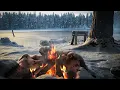 Download Lagu Crackling campfire sounds with wolves howling