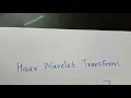 Problem on Haar Wavelet transform vector