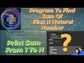 Sum Of First N Natural Number Python Questions Add First N Natural Number Python Playlist