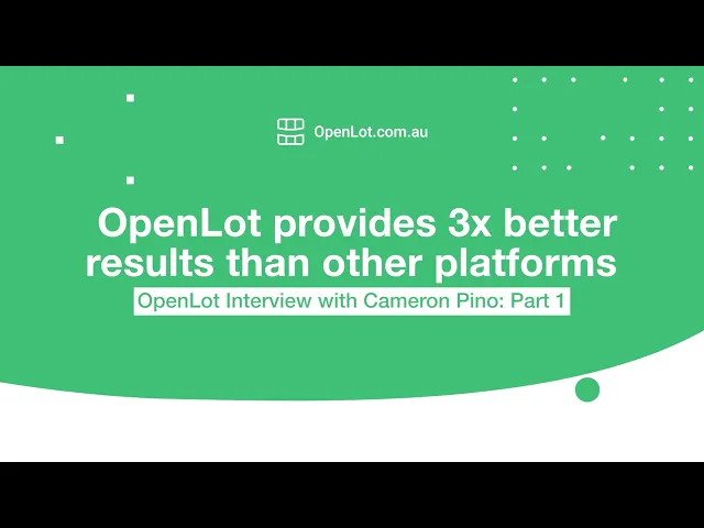 Case Study - "OpenLot provides 3x better results than other platforms." - Cameron Pino Case Study: Part 1