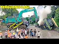 Download Lagu ASTAGA❗Detik-Detik Truk Terguling Di Sikat Excavator Bar-Bar Saat Evakuasi,Drainase Hancur
