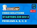 CodeChef Starters 230 Solutions - A to D by Hariom Singh TLE Eliminators