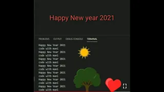 Happy New year 2021 wishing you by programing in python watch till end