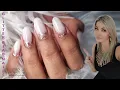 Glitter gradient nails Glitter cuticle fade natural nails Biab on natural nails ombre