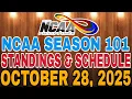 🔴 NCAA STANDINGS \u0026 SCHEDULE | OCTOBER 26 - 28, 2025 | NCAA MEN'S BASKETBALL SEASON 101