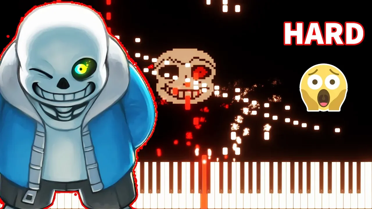 Megalovania - Undertale - HARD Piano tutorial (Synthesia)