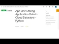App Dev Storing Application Data in Cloud Datastore - Python