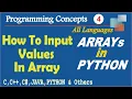 How to input values in Array in Python append in python