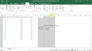 Testing for correlations in data with Excel