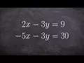How to Use Elimination of Subtraction to Solve a System or Equations