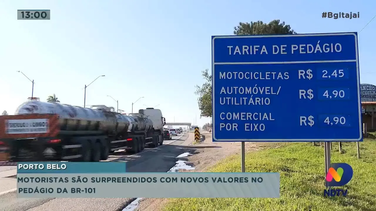 Motoristas são surpreendidos com novos valores no pedágio da BR-101